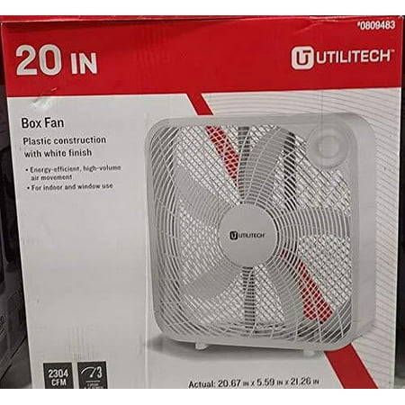 utilitech 20-in 3-speed indoor box fan