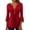 Red, variant on Womens Pleated Tunic Blouse V Neck 3/4 Sleeve Flowy Flare Fit Dressy Casual Button Down Top