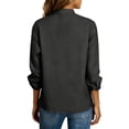 thumbnail image 7 of FRSASU Womens Tops Long Sleeve V Neck Loose Solid Color Casual Beach Pullover Shirts Gray, 7 of 7