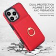 thumbnail image 5 of Wallet Case For iPhone 13 Pro, Luxury PU Leather [RFID Blocking] Card Slot Protective Cover, Hidden Metal Ring Kickstand Anti-Drop/Landscape Viewing, Luxury Shockproof Phone Case,Red, 5 of 7