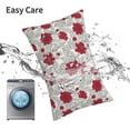 thumbnail image 6 of Cauagu Leaves And Anemone Flowers In Red Grey Print Pillow Covers with Envelope Closure,1PC Pillow Cases Decorative Pillow Case for Bed & Couch, Pillows Not Included-16"x24", 6 of 6