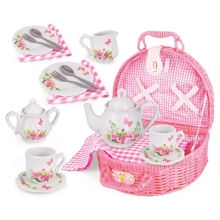 Jewelkeeper Kids Play Tea Party Set - 18-Pc Porcelain Toy with