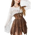 thumbnail image 4 of Women’s Cropped Knit Shrug Top Lightweight Bell Sleeve Summer Cover-Up, Soft Breathable Cropped Cardigan Shrug for Casual & Beach, Cropped Shrug Women, 4 of 11
