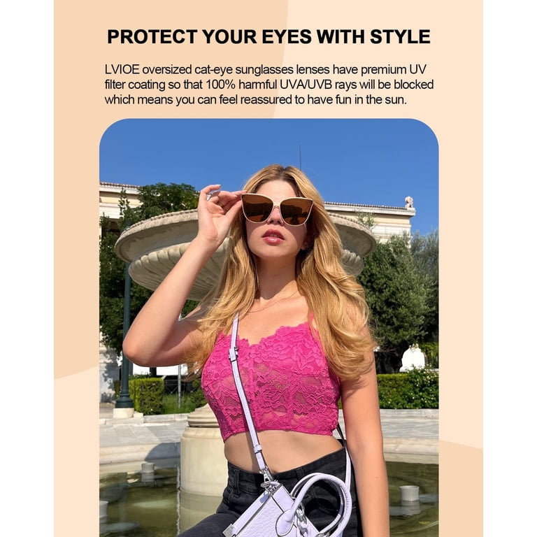 LVIOE Cat Eyes Sunglasses for Women, Polarized Oversized  display picture 2