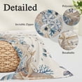thumbnail image 3 of Blue Beige Coastal Pillow Covers 16"x24", Beach Starfish Summer Eucalyptus Rustic Soft Brushed Microfiber Breathable Throw Pillow Covers, Decorative Pillowcase with Zipper for Couch Sofa Bedroom, 3 of 9