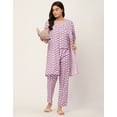 thumbnail image 3 of Moomaya Sleepwear, 3 Pcs Cotton Loungewear Set, Printed Top Pajama & Shrug Night Suit Set, 3 of 9