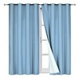 thumbnail image 2 of K92 Room Darkening 2 Panels Slate Color Lined Blackout Window Curtain Top Bronze Grommets 84" Length for bedroom décor, 2 of 3