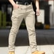 thumbnail image 3 of Pantalones largos para hombre, pantalones ajustados con bolsillos de color liso para exteriores, pantalones largos para hombre, 3 of 4