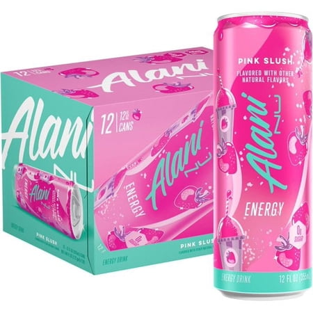 Alani Nu Energy Drink Pink Slush, 12oz Cans, 6 Count