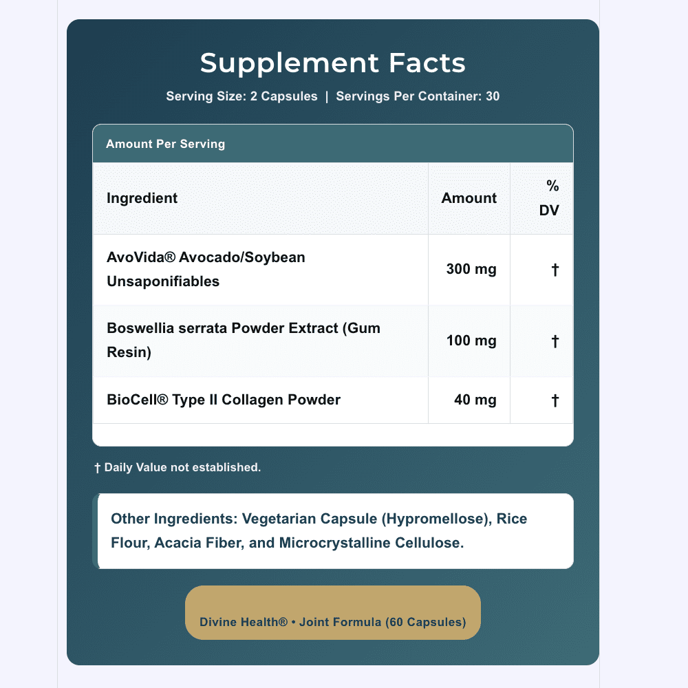 Dr. Colbert, MD Joint Formula | by Divine Health | Joint Health | AvoVida | Boswellia | 60 Capsules | 30 Servings