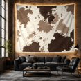 thumbnail image 6 of Cowhide-Inspired Organic Blotches on a Creamy Off-White Background, Cozy Rustic for Animal Lovers, Farmhouse Wall Art Decor, Housewarming Gift Tapestry Wall Hanging for Living Room and Bedroom, 6 of 7