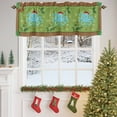thumbnail image 4 of Christmas Blue Valances for Windows, 54 x 18in, Octopus Red Green Checked Snowflake Plants Rod Pocket Kitchen Valance Curtain Light Filtering Window Treatments for Living Room Bedroom, 1 Panel, 4 of 7