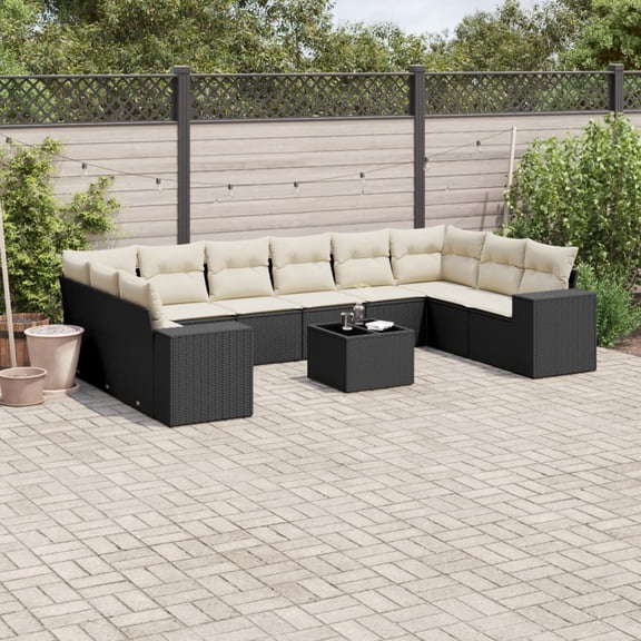vidaXL Garden Sofa Set Black