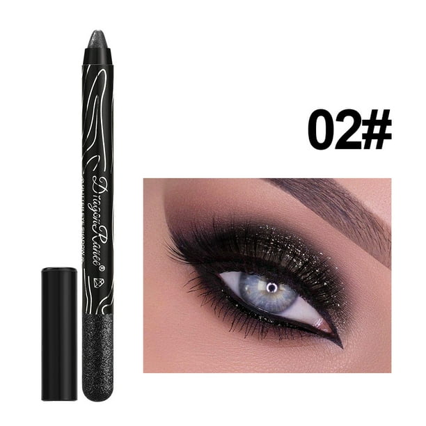 Lápiz de sombra de ojos dorado metálico con purpurina, delineador de gusano de seda, iluminador, sombra de ojos en crema de alto brillo y larga duración, maquillaje en barra