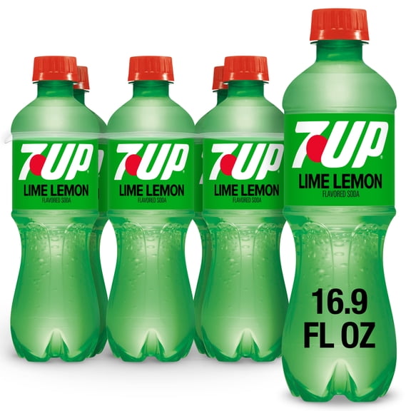 7UP Caffeine Free Lime Lemon Soda Pop, 16.9 fl oz, 6 Pack Bottles