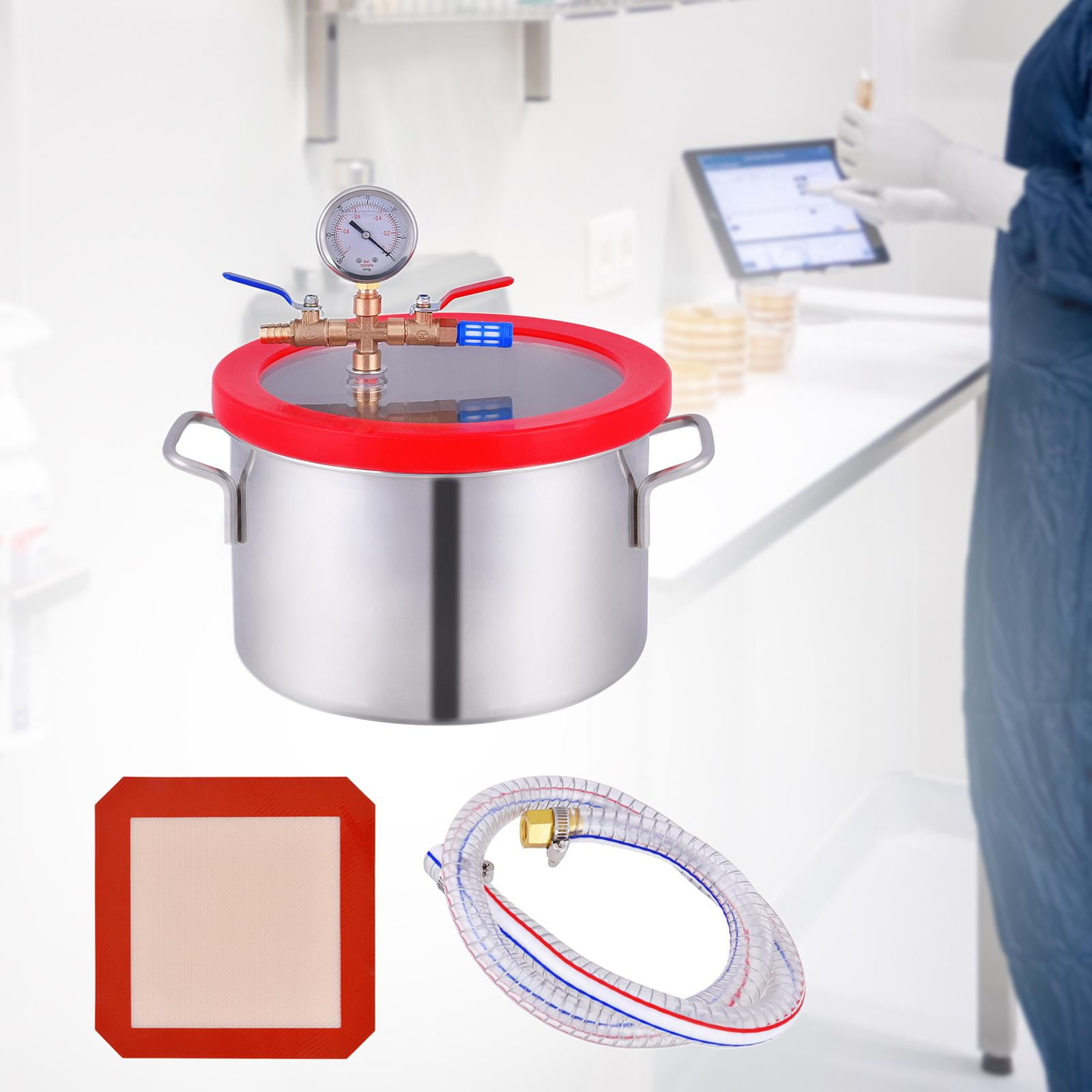 Stainless Steel Chamber Essential Oils Pressure Pot Vacuum Chamber Degassing 1.5 Gallon 5.6L
