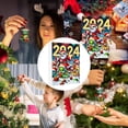 thumbnail image 4 of 2024 Festival Vacation Advent Calendar 24 Day Christmas Calendar Pendant With Santa Hats 2D Xmas Tree Ornaments For Christmas Party, 4 of 9