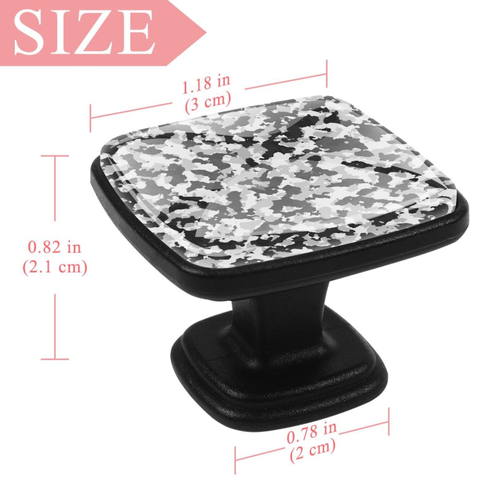 4 Pcs Square Cabinet Handle Cupboard Knob Drawer Pulls Handle Black and White Texture Drawer Knobs with Screws Furniture Decoration