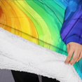 thumbnail image 3 of Oversized Wearable Blanket Hoodie,Colorful Tie Dye Wave Pattern Sherpa Blanket Hoodie with Super Pockets,Super Warm Fuzzy Pullover for Women & Men, 3 of 6