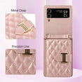 thumbnail image 6 of for Samsung Galaxy Z Flip 3 Detachable Shoulder Strap Wallet Case, with Card Slots & 360-degree Rotation Stand Ring Flip Premium PU Leather Protective Cover Lanyard for Women Girls, Rosegold, 6 of 6