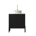 thumbnail image 3 of 24" Durable Compact Freestanding Cabinet, Bathroom Storage Unit with Soft Close Door, Modern Small Bathroom Vanity with Ceramic Sink for Bathroom, Black White, 3 of 7