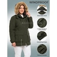 thumbnail image 5 of Wantdo Women's Plus Size Jacket Quilted Winter Jacket with Faux Fur Lined Hood Army Green 4X, 5 of 9