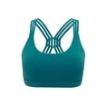 thumbnail image 6 of Fashion Womens Strappy Sports Bra Longline Crossback Padded Medium Support Yoga Bra Top, 6 of 7