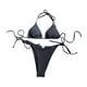 thumbnail image 1 of Conjunto de bikini versátil para mujer, ideal para actividades acuáticas, viajes y spas. M Black M, 1 of 9