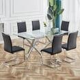 thumbnail image 5 of Sudica Set of 4 Modern Dining Chairs, PU Leather, High Back, Metal Legs, Black, 5 of 9