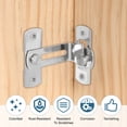 thumbnail image 4 of Uxcell Candado de puerta de granero, (3 pulgadas, plata) (1 juego), candado de seguridad de gancho de puerta deslizante de 90 grados, 4 of 7