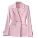 thumbnail image 2 of Blazer para mujer, color sólido, manga larga, solapa, botón, temperamento, traje, chaqueta, parte superior de poliéster para mujer, 2 of 8
