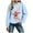 Light Blue, variant on Futezty Christmas Sweatshirts for Women Novelty Funny Santa Xmas Tree Graphic Pullover Tops Loose Casual Fleece Shirts