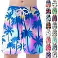 thumbnail image 6 of Gyexs Boys Swim Trunks Size 8-9 4th of July Print Swim Shorts Independence Day Star Flag Graphic Hawaiian Style Holiday Vacation Beach Shorts Navy, 6 of 7