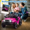 thumbnail image 6 of Track Seven 24V Kids Ride on Truck, 2WD Electric Car with Remote Control, Four-Wheel Suspension, Power Display, Bluetooth, MP3 Player, LED Lights, Kids Ride on Toy Car for Boys Girls Aged 3+, Pink, 6 of 7