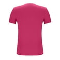 thumbnail image 4 of YUGYXL Women's Short Sleeves Ribbed Fitted Shirt Basic V Neck Slim T Shirt Tops Ladies Tunics Comfy Tees Hot Pink L, 4 of 6