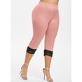 thumbnail image 1 of Más el tamaño de los encajes de ganchillo recortada Leggings Rosegal Leggings de talla grande, 1 of 5