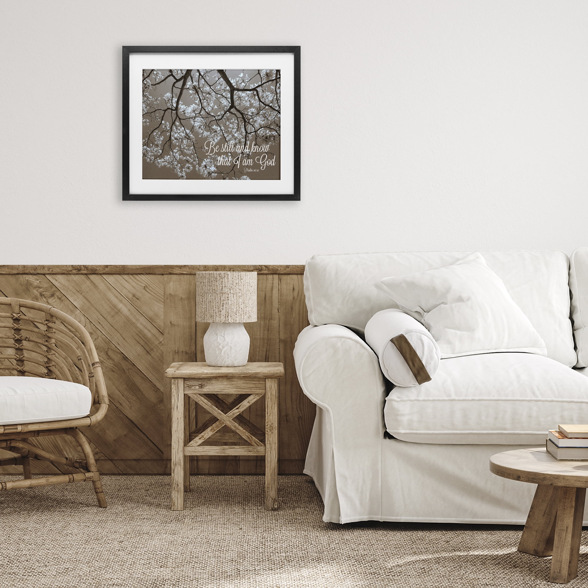Stupell Industries Be Still Apple Blossoms Black Framed Print Under Glass, design by Gail Peck