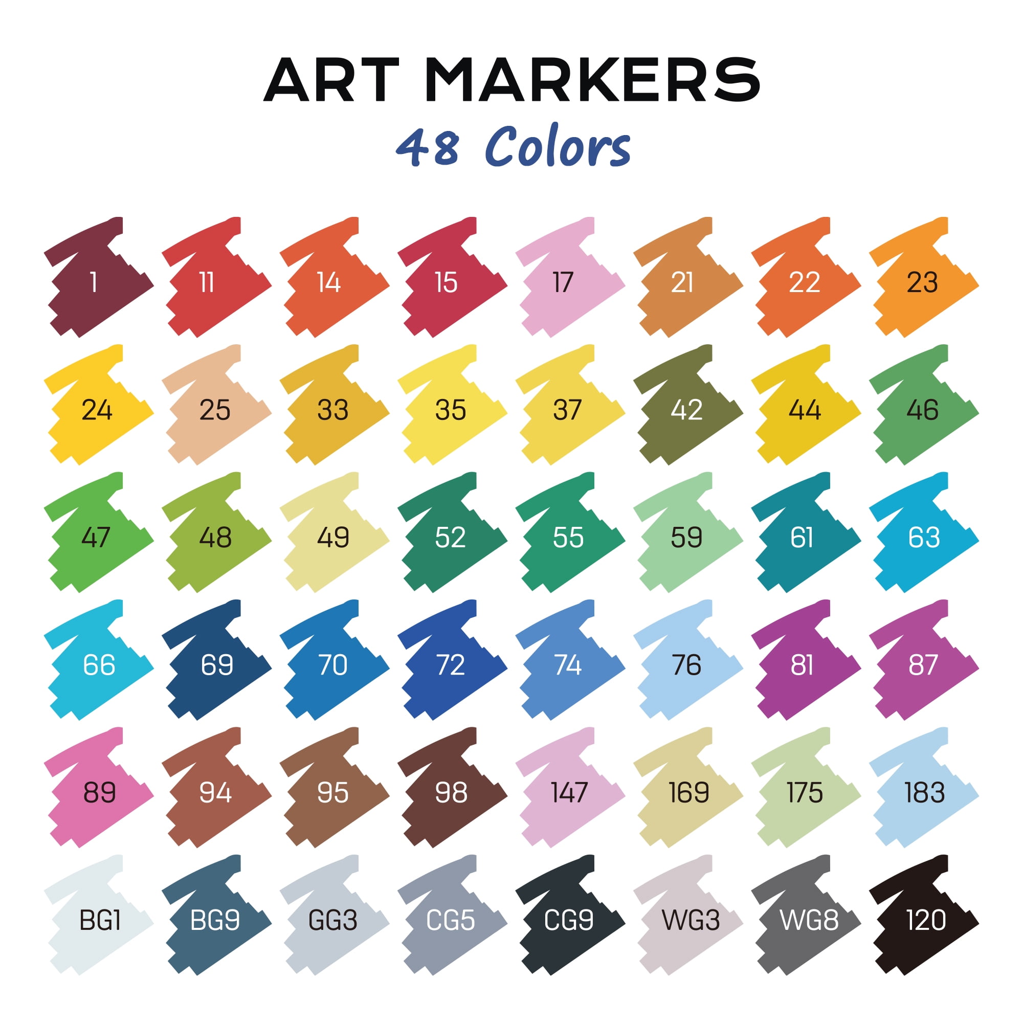 Deli 80 Colors Dual Tip Alcohol Art Markers, Permanent 