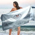thumbnail image 6 of Coolnut Microfiber Beach Towels,White Swan Sand Free Beach Towel,Quick Dry Beach Towel, Extra Large Beach Towels for Adults,Kids 60"x30", 6 of 6