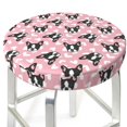 thumbnail image 5 of Salouo French Bulldog Pattern Bar Stool Cushion Cover, Round Crease-Resistant Stretchy Dustproof Stool Seat Slipcover for Bar Round Chair-12 inch, 5 of 6