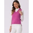thumbnail image 3 of DARING DIVA Women's V Neck Sleeveless Pullover Sweater Vests XS Hot Pink, 3 of 6