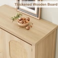 thumbnail image 5 of 35.5 Inch Rattan Entryway Console Table,Slim Sofa Side Table with Storage Cabinet & Open Shelf, Modern Farmhouse Accent Furniture, Natural, 5 of 7