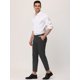 thumbnail image 4 of Lars Amadeus Pantalones Recortados A Cuadros De Vestir Para Hombre Pantalones Ajustados A Cuadros Con Frente Plano Negro M, 4 of 6