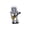 A002- Silver, variant on Resin Figurine Home Decor, Vintage Decor for Home, Desk Decorations, Bar Decorations for Home, Solar Powered Light Up Guitar Player Vintage Microphone Robot Ornament 8X4.5X3 Inch