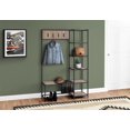 thumbnail image 3 of Monarch Specialties Bench, Entryway, Hallway, Storage, Organizer, Coat Rack, Hall Tree, Metal, Laminate, Brown, Black, Contemporary, Modern, 3 of 4