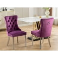 thumbnail image 6 of ODUSE-DAILY Velvet Dining Chairs Set of 6, Violet Kitchen & Dining Room Chairs, Nailheads Tufted Chair, Sillas De Comedor, Fabric Upholstered, Silver Chrome Metal Legs (Purple, 6 Pcs), 6 of 12