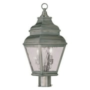 Livex Exeter 2603-29 2-Light Outdoor Post Head in Vintage Pewter