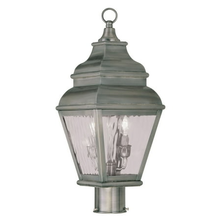 Livex Exeter 2603-29 2-Light Outdoor Post Head in Vintage Pewter