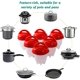 thumbnail image 2 of Huevos duros sin cáscara, 6 piezas/juego, escalfadores de huevos de silicona antiadherentes, hervidores de huevos de silicona para cocinar al vapor, sin BPA, 2 of 4