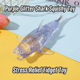 thumbnail image 4 of Purple Glitter Shark Squishy Toy with Translucent Design, 1-Pack, for Kids and Adults, Relaxation Squeeze Toy, 4 of 4